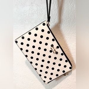 Kate Spade L Zip Polka Dot Wristlet
